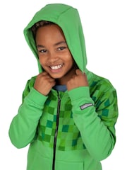 Character Green Minecraft Zip Up 100% Cotton Hoodie - Image 3 of 7