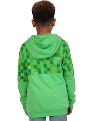 Character Green Minecraft Zip Up 100% Cotton Hoodie - Image 5 of 7
