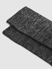 Reiss Black Carrie Metallic Ribbed Socks - Image 2 of 3