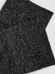 Reiss Black Carrie Metallic Ribbed Socks - Image 3 of 3