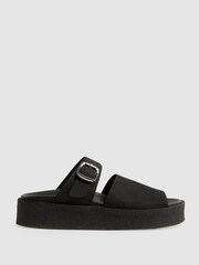 Reiss Black Clarks Originals Suede Crepe Sandals - Image 1 of 5