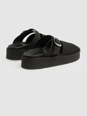 Reiss Black Clarks Originals Suede Crepe Sandals - Image 4 of 5