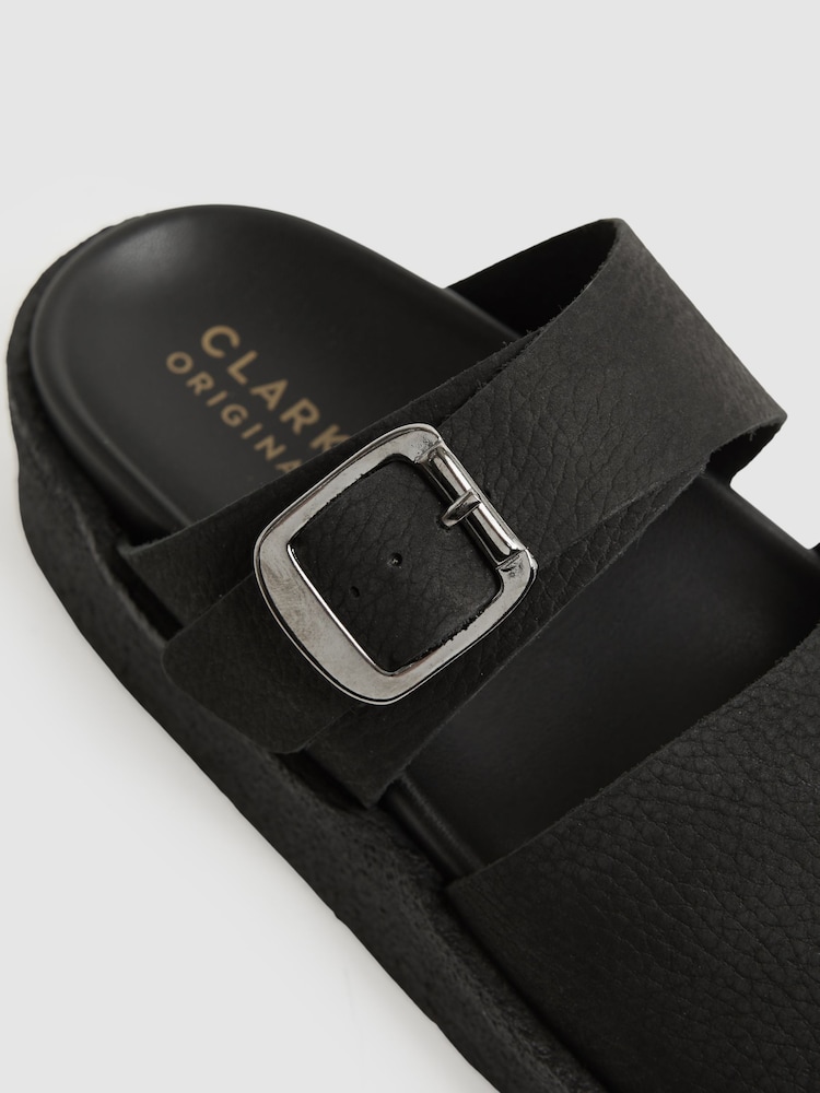 Reiss Black Clarks Originals Suede Crepe Sandals - Image 5 of 5