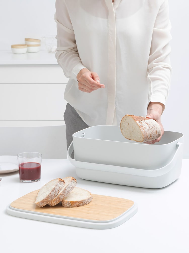 Brabantia Light Grey Nic Bread Bin - Image 2 of 6 Brabantia Light Grey Nic Bread Bin - Image 2 of 6