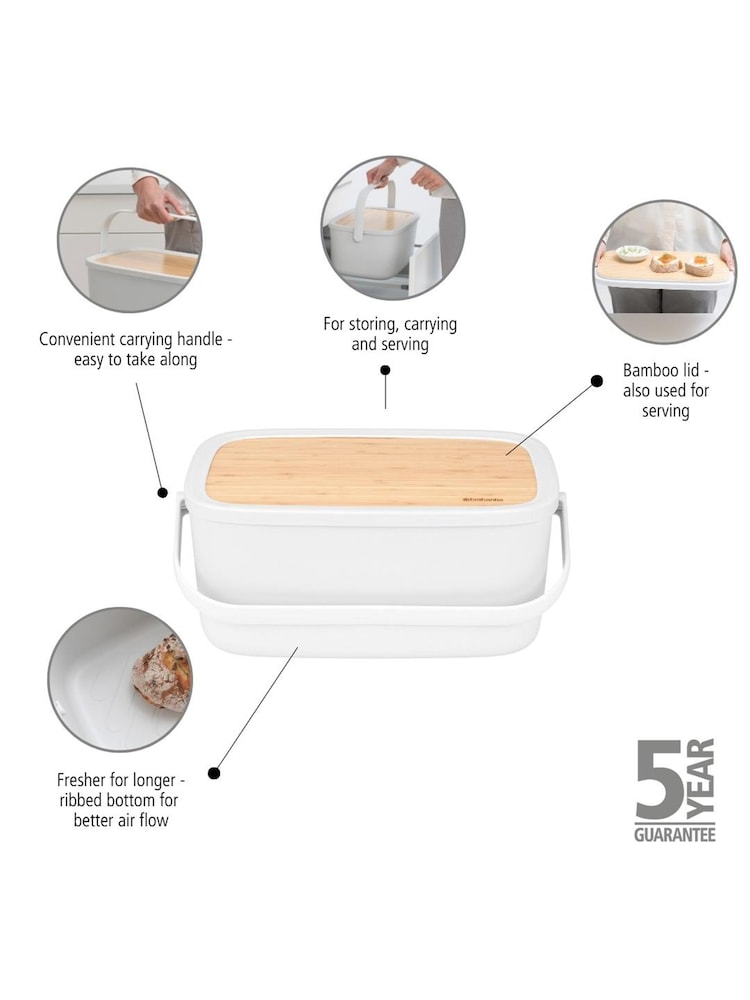 Brabantia Light Grey Nic Bread Bin - Image 6 of 6