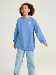 Nike Blue Oversized Club Fleece Sweatshirt - Image 1 of 5