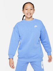 Nike Blue Oversized Club Fleece Sweatshirt - Image 2 of 5