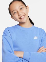 Nike Blue Oversized Club Fleece Sweatshirt - Image 4 of 5