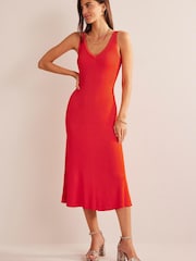 Boden Orange V-Neck Knitted Maxi Dress - Image 4 of 7