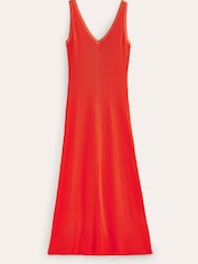 Boden Orange V-Neck Knitted Maxi Dress - Image 6 of 7