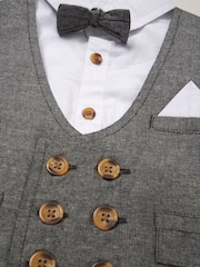 Little Gent Mock Shirt and Waistcoat 100% Cotton Baby Gift Set 3 Piece - Image 4 of 4