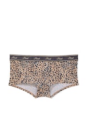 Victoria's Secret PINK Leopard Brown Short Cotton Logo Boyshort Knickers - Image 3 of 3