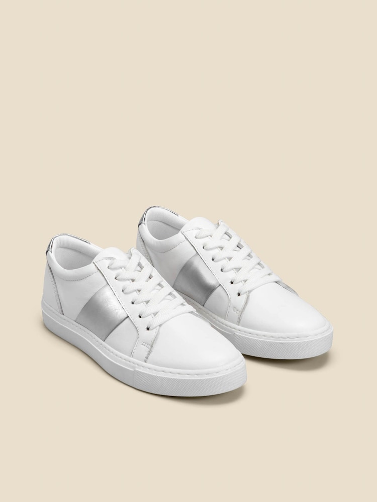 Sosandar Silver Side Stripe Detail Basic Trainers - Image 2 of 3