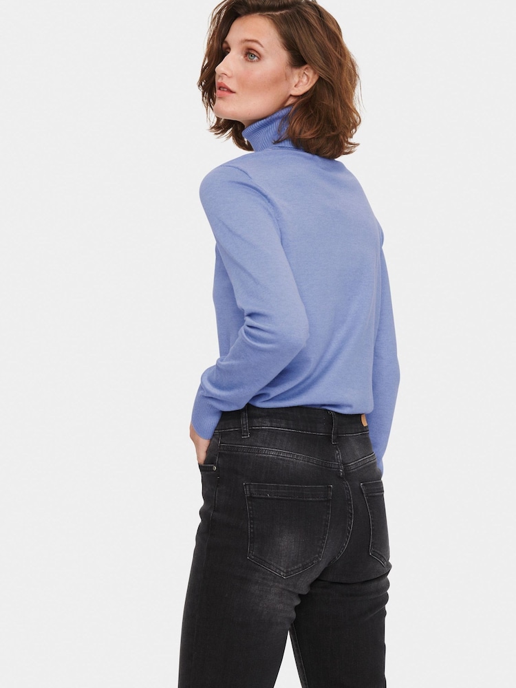 Saint Tropez Blue Mila Rollneck Long Sleeve Pullover - Image 2 of 3 Saint Tropez Blue Mila Rollneck Long Sleeve Pullover - Image 2 of 3