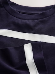 Navy/White Stripe Crew Neck Long Sleeve Top - Image 2 of 3