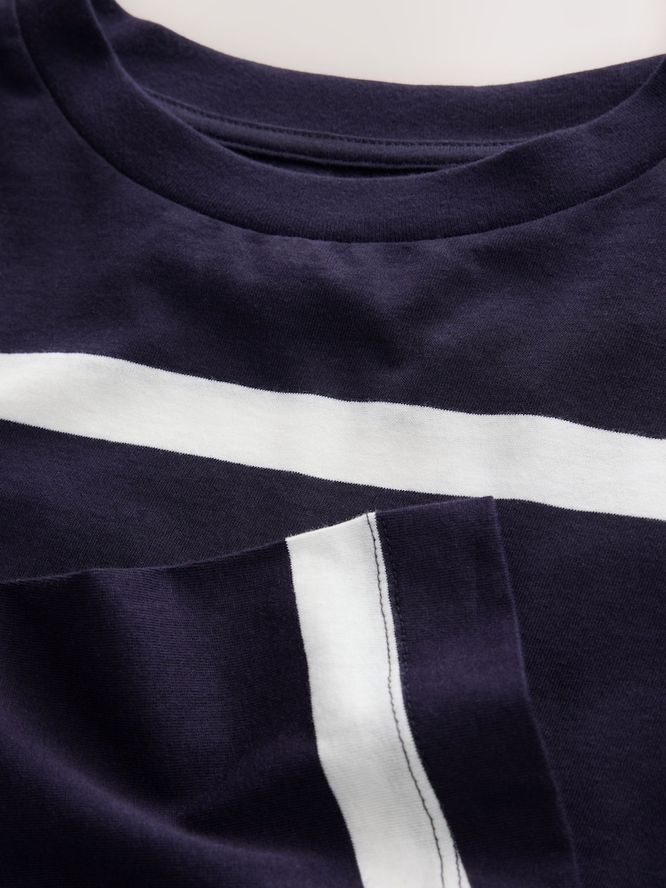Navy/White Stripe Crew Neck Long Sleeve Top - Image 2 of 3 Navy/White Stripe Crew Neck Long Sleeve Top - Image 2 of 3