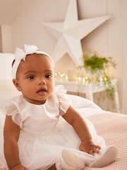 White Lace Trim Baby Socks 3 Pack (0mths-2yrs) - Image 5 of 16