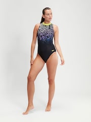 Speedo Black Womens Printed Hydrasuit Swimsuit - Image 1 of 7