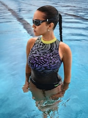 Speedo Black Womens Printed Hydrasuit Swimsuit - Image 2 of 7