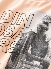 Peach Pink Photo Dino Short Sleeve Graphic T-Shirt (3-16yrs) - Image 3 of 3