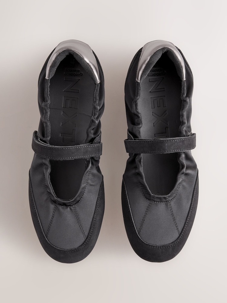Black Forever Comfort® Sneakerina Flats - Image 1 of 12