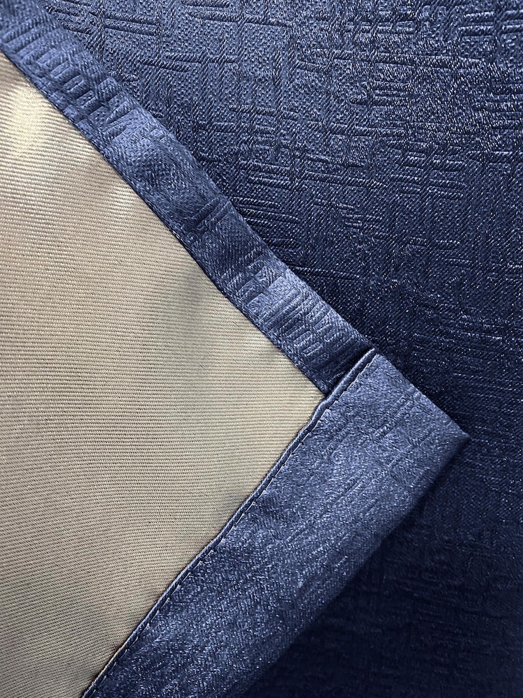 Enhanced Living Navy Blue Vogue Ready Made Thermal Blackout Eyelet Curtains - Image 4 of 4