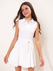 Lipsy White Jersey Broderie Shirt Dress (5-16yrs) - Image 1 of 5