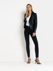 River Island Black Coated Mid Rise Skinny Jeans - Image 1 of 4