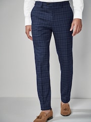 Blue Skinny Fit Check Suit: Trousers - Image 1 of 4