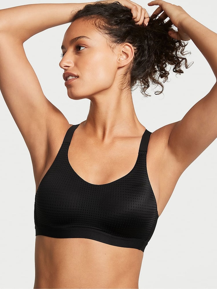Victoria's Secret Black Lightweight Mesh Medium Support Sports Bra - Image 1 of 3