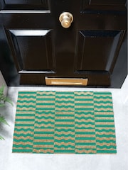 Artsy Mats Green Elizabeth Olwen Green Wave Coir Doormat - Image 1 of 13
