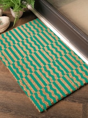 Artsy Mats Green Elizabeth Olwen Green Wave Coir Doormat - Image 2 of 13