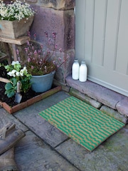 Artsy Mats Green Elizabeth Olwen Green Wave Coir Doormat - Image 6 of 13