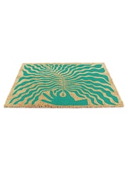Artsy Mats Green Elizabeth Olwen Hand Leaf Coir Doormat - Image 11 of 13