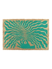 Artsy Mats Green Elizabeth Olwen Hand Leaf Coir Doormat - Image 13 of 13