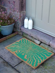 Artsy Mats Green Elizabeth Olwen Hand Leaf Coir Doormat - Image 3 of 13