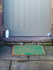 Artsy Mats Green Elizabeth Olwen Hand Leaf Coir Doormat - Image 7 of 13