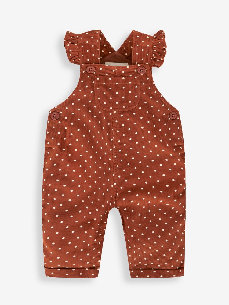 JoJo Maman Bébé Girls' Frill Cord Dungarees - Image 3 of 5