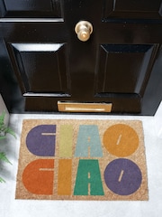 Artsy Mats Brown Elizabeth Olwen Ciao Ciao Coir Doormat - Image 1 of 13