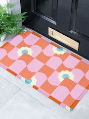 Artsy Mats Multi Elizabeth Olwen Floral Wave Pattern IndoorOutdoor Doormat - Image 1 of 4