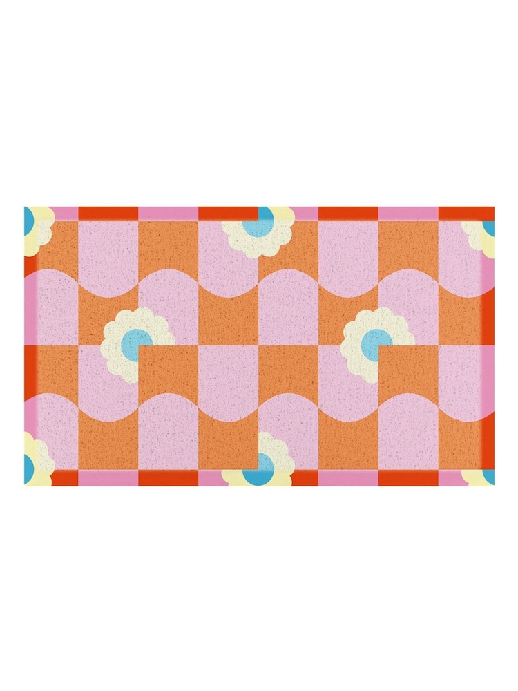 Artsy Mats Multi Elizabeth Olwen Floral Wave Pattern IndoorOutdoor Doormat - Image 4 of 4