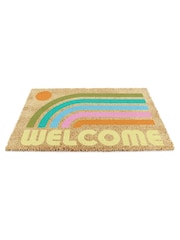 Artsy Mats Brown Elizabeth Olwen Welcome Rainbow Coir Doormat - Image 11 of 13