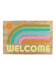 Artsy Mats Brown Elizabeth Olwen Welcome Rainbow Coir Doormat - Image 13 of 13