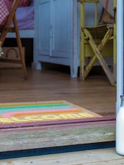 Artsy Mats Brown Elizabeth Olwen Welcome Rainbow Coir Doormat - Image 4 of 13