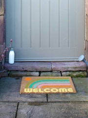 Artsy Mats Brown Elizabeth Olwen Welcome Rainbow Coir Doormat - Image 7 of 13