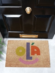 Artsy Mats Brown Elizabeth Olwen Ola Coir Doormat - Image 1 of 13