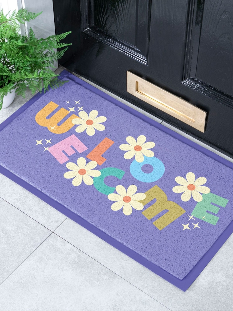 Artsy Mats Multi Elizabeth Olwen Welcome Indoor/Outdoor Doormat - Image 1 of 4 Artsy Mats Multi Elizabeth Olwen Welcome Indoor/Outdoor Doormat - Image 1 of 4