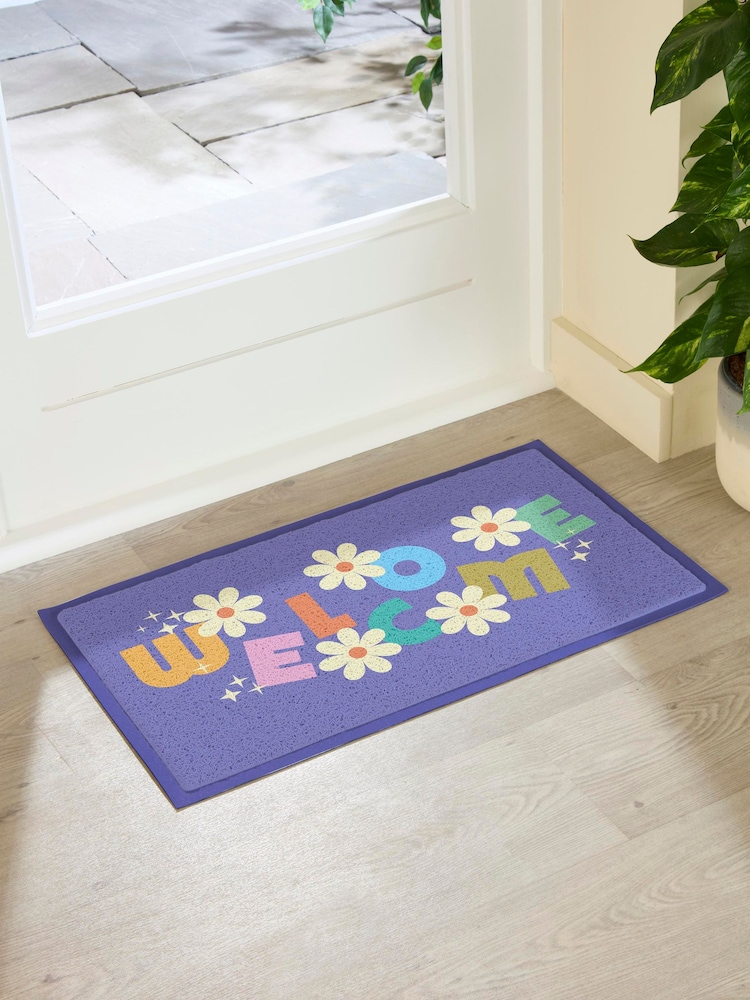 Artsy Mats Multi Elizabeth Olwen Welcome Indoor/Outdoor Doormat - Image 2 of 4 Artsy Mats Multi Elizabeth Olwen Welcome Indoor/Outdoor Doormat - Image 2 of 4