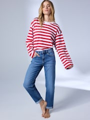 Mid Blue Denim Stretch Boyfriend Jeans - Image 1 of 5