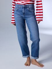 Mid Blue Denim Stretch Boyfriend Jeans - Image 3 of 5